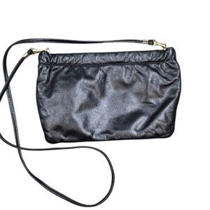 Valerie's Handbags Black Genuine Leather Crossbody Bag